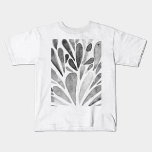 Watercolor artistic drops - black and white Kids T-Shirt